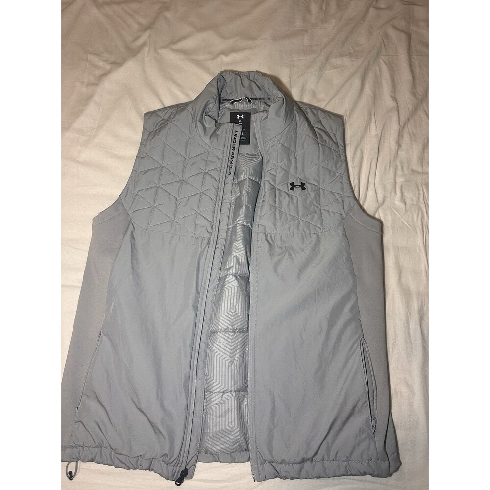 Under Armour ColdGear Reactor Storm Vest Men’s XL Gray Full Zip Puffer